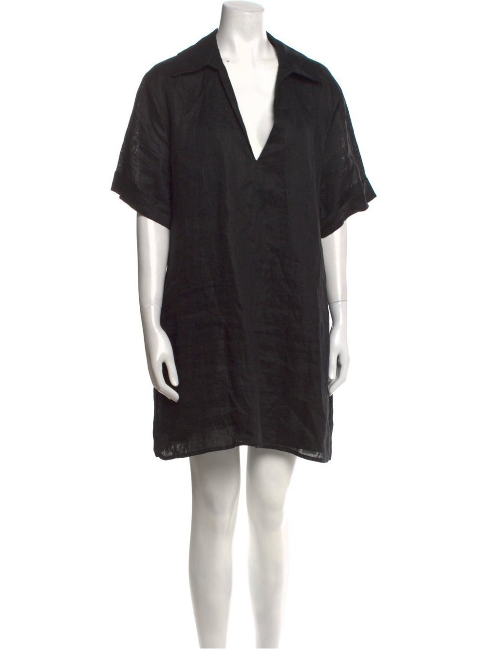 DISSH Lagenlook Linen Mini Dress Black Size 12